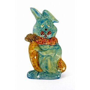 Pottery Spoon Rest Bunny Rabbit Vintage Italian Wall Decor Kitchen Tools Spring
